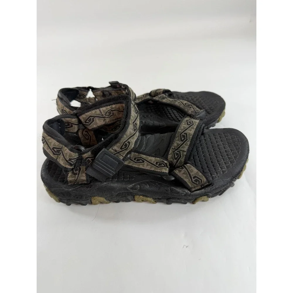 Teva Valkyrie Womens 9W Sport Sandals Black Olive Geometric Hiking Trail F08K7